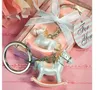 Rocking Horse Keychain för Baby Born Gifts Wedding Favor for Guest Trojan Key Ring Baby Shower Gift