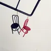 Śmieszne przesada Mini krzesło Dynda Kolczyki Kreatywny Handmade DIY Mały Siedzenie Kolczyk Christmas Gift Dla Dziewczyny Prom Party Biżuteria