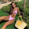 Ashgaily Sexy Bikini Kvinnor Skriv ut Brasilianska Set Halter Backless Baddräkt Swim Wear Biquini Dot Biquini Kvinna 210621