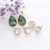 Neue Koreanische Stil Strass Kristall Stud Ohrring Waterdrop Runde Kleine Ohrring Trendy Frauen Hochzeit Femme Geschenk Schmuck Großhandel