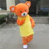 Costume de mascotte d'ours orange d'Halloween de haute qualité dessin animé en peluche animal thème personnage d'anime taille adulte déguisement de carnaval de noël