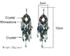 Boho Delikat Handgjorda Kristall Beaded Dangling Lång Tassel Örhängen För Kvinnor Röd Blå Lila Färgglada Mode Bohemian Jewerlry