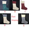 Grote sublimatie Santa Claus Socks Plaid Kerstmis Kous Kmas Tree Hangende Ornamenten Festival Party Decoratie 5 stijlen