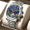 Poedagar Casual Mens Zegarki Top Marka Luksusowy Automatyczny Mechaniczny Zegarek Biznesowy Mężczyźni Wodoodporny Reloj Hombres Tourbillon Q0902