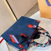 Classic Top Single Quality Mommy Torba Torebka Duże Denim Craft Torby Na Zakupy Kobiet List Drukuje Tote Torebka Długie Paski Ramskie