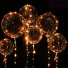 Iluminar o balão de LED flutuar no ar luminoso transparente transparente Bolha Balões Indoor Decoração ao ar livre Festa de aniversário RRF13026