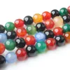 Wojiaer Natural Stone Multicolor Agate Round Ball Spacer Looke Beads 4 6 8 10 12mm 보석 제작을위한 DIY 브레이슬릿 By918