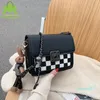 Shoulder Bags Fashion High Capacity Solid Color Women Handbags PU Leather Checkered Simple Bag Tassel Messenger For Female