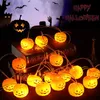 Party Decoration Pumpkin Lantern String Lights Vattentät Batteridriven Halloween 3d liten färgad lampa för inomhus utomhus