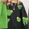 Ruihuo Frog Pullover Sweatshirt Mannen Harajuku Japanse Streetwear Heren Sweatshirt Paar Kleding M-2XL Herfst 211217