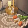 Tovaglia Tovaglietta in pizzo francese vintage con tovaglia ricamata Tovaglietta in stile europeo pastorale Decorazione da comodino Tovaglietta rosa