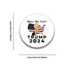 2,28 cal 58mm Donald Trump 2024 Wrócę Back Pincback Przyciski Badge Pin Button Medal Torba Odzież Dekoracja Ameryka Prezydent Wybory Suppute G860YWR