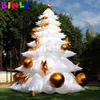 ゴールデンボールと豪華な膨脹可能なクリスマスツリー8m、夜の夜の飾り飾りバルーン