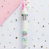 10-Color Combination Unicorn Cartoon Ballpoint Pen Student Better Gift Office Supply Stationery Multicolored Pens Colorful Refill Pens