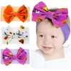 Meninas Halloween Headbands para bebé Kids Big Bow Hairbands Crianças Abóbora Impressão Elastic Boutique Acessórios de Cabelo Acessórios infantis Kha227