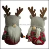 Juldekorationer Festlig festtillbehör Hem Trädgård Gnomes Dekoration Reindeer Horns Plush Elf Dock Ornaments Holidays Decor Valentin