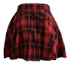 YBYr Harajuku Plisowany spódnica Gotycka Nieregularna A-Line High Waist Plaid S Punk Sexy Clubwear Loose Mini XS-4XL 210619