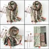 Foulards Wraps Chapeaux, Gants Accessoires de mode Glands floraux Écharpe Hijabs Femmes Longs châles en coton Tête musulmane Turbans Foulard Drop Deliv