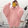 Frauen Fleece Hoodie Sweatshirts Winter Japanische Mode Oversize Damen Pullover Tops Warme Tasche Mit Kapuze Jacke 11618 210528