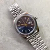 Relógios de pulso mecânicos automáticos de 41 mm com mostrador azul de aço ST9 com pulseira de vidro de safira e relógios masculinos com movimento