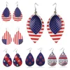 Vintage PU Drapeau Américain Géométrique Femmes Big Dangle Drop Boucles D'oreilles Pendientes Mode Bijoux Accessoires Gros-LYD-W4 X0709 X0710