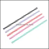 255mm 9colors Sile Spiral Stripe St Fashion Colorf Straight Pipes Tea Milk Drinks ST