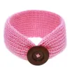 Crochet bébé filles laine bandeau tricot bandeau avec bouton décor hiver nouveau-né infantile oreille plus chaud tête bandeau 14 couleurs KHA658