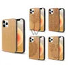 Sublimations-Telefonhüllen für iPhone 12 13 14 15 Pro MAX XS XR Holz-TPU-Stoßstange Blanko-Lasergravur-Design Rückseite Hülle