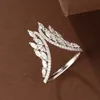 new creative ring design female jewelry, plated pt950 platinum. Horse's eye diamonds big V-shaped elegant engagement ring.