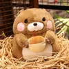 1 pz 25 cm carino Marmot peluche farcito morbido adorabile criceto in possesso di cibo peluche cuscino per bambini compleanno bambini regalo Y211119