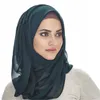 Sjaals brei sluier vrouwen sjaals effen kleur moslim crinkle hijab lichtgewicht dame foulards vintage eenvoudige luxe mode meisje haar sjaal