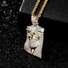 Kedjor Vinregem Hip Hop Rock 925 Sterling Silver Jesus Crown Skapad Moissanite Ädelsten Vintage hänge Halsband Fina Smycken Present