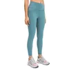 L-28B Calças de ioga de cor sólida com sensação de nudez cintura alta roupas esportivas femininas leggings elásticas para atividades ao ar livre corrida fitness com cós