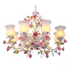 Ljuskronor blommig e27 LED ljuskrona romantisk matsal vardagsrum keramikrosa blomma hängsmycke lampa tjejer sovrum inredning hem hängande belysning
