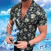 Sommer Männer Hemd Mode Shirts Casual Gedruckt Kurzarm Männlich Tops Blusen2854