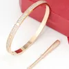 stilista design Cacciavite di diamanti Bracciale non sbiadito rosa Oro bianco amore Braccialetti amanti amanti gioielli da donna gif299S