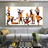 Toile d'art de femme africaine imprimée, images d'art murales pour salon, décoration de maison, décorations d'intérieur, Portrait abstrait, peinture murale