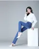 Lguc.h kvinnor raka jeans stretch kvinnliga klassiska byxor mode koreanska byxor för tjejer jean pantalon femme blå 26 34 xs 210922