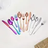 Tablewellware Aço Inoxidável Rosa Gold Cutlery Forks Facas Spoons Jantar Set Fork Faca De Colher 210928