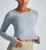 L-156 체육관 의류 여성 탑 통기성 풀오버 요가 피트니스 티셔츠 크루 넥 긴 소매 운동 러닝 셔츠