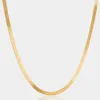14K Gold Filled Stainls Steel Herringbone Chain Necklace Fashion Flat Snake Chain Necklace for Women m 4mm Wide
