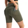 LU49 Yoga Shaping Pants Leggings with pokets Athletic High Waisted Soft Fitness Running Clothing Biker Short4540516