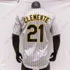 21 Roberto Clemente Ретро Джерси Серый в тонкую полоску Пуэрто-Рико Желтый Ретро Конопляно-серый 21 Flag Hall Of Fame Patch Черный Santurce Crabbers Белый пуловер