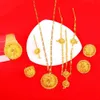 Ethiopian Trendy Jewelry Sets Gold Color Women Hair Chain Hair Stick Pendant Bangle Earrings Ring H1022