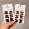 6pcs/sat Fashion 2.5cm Small Leopard Stripe Flowers Geometry Hairpin Barrette for Women Girl Hair Claws Accessories Headwear