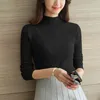 Fashion Solid White and Black Tops Sweaters Winter Long Sleeve Turtleneck Pullovers Womens Sweaters Femme Clothing 5218 211120