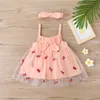 Baby Meisjes Newborn Infant Patchwork Bow Pineapple Print Tulle kledingskleren Party Kleding Baby Meisjes Kleren Sundress Q0716