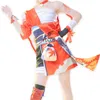 Gioco Genshin Impact Yoimiya Costume Cosplay Halloween Party Vestito carino per donne Ragazze Set completo Y0903