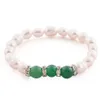9Colors Färskvatten Pearl Opal Crystal Beaded Strands Stretchy Bracelets Fashion Smycken BR06
