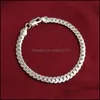 Link Jewelrylink Chain Classic Men Bracelet Luxury Sier Color Link Charm Bracelets Fashion Jewelry For Women Female Friend Gift Drop Deliv